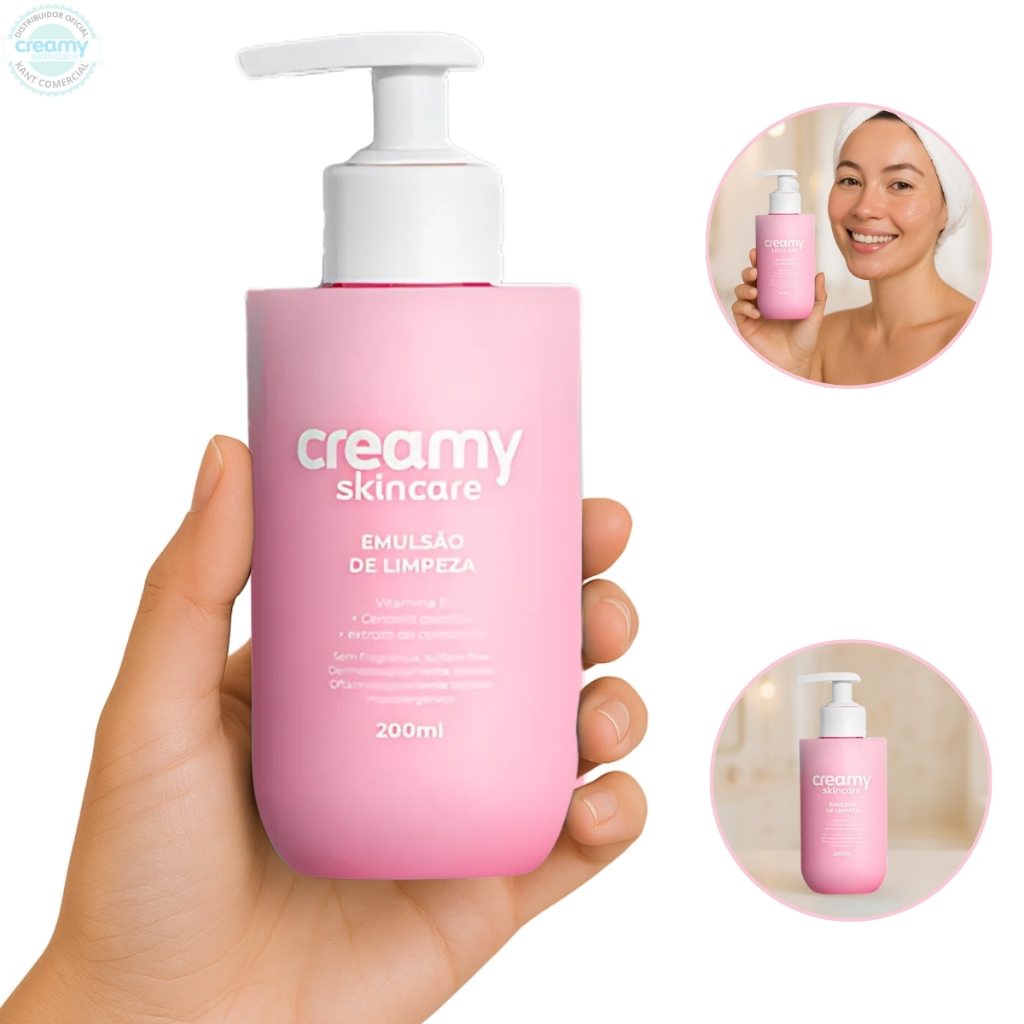 CREAMY EMULSÃO DE LIMPEZA LIMPADOR SUAVE HIDRATANTE CREAMY SKINCARE
