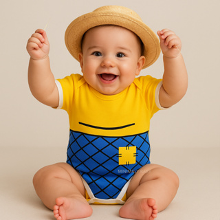 Kit Body Bebe Menino Festa Junina Caipira C/ Chapeu - Chico Bento Arraiá Fantasia Junina Bebê em Oferta na Shopee