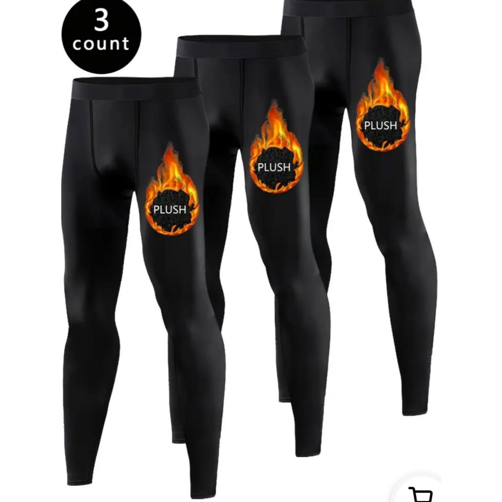 Kit 3 Meia Calça Térmica Masculina Grossa Calça Leg Peluciada Forrada por Dentro Calça Térmica