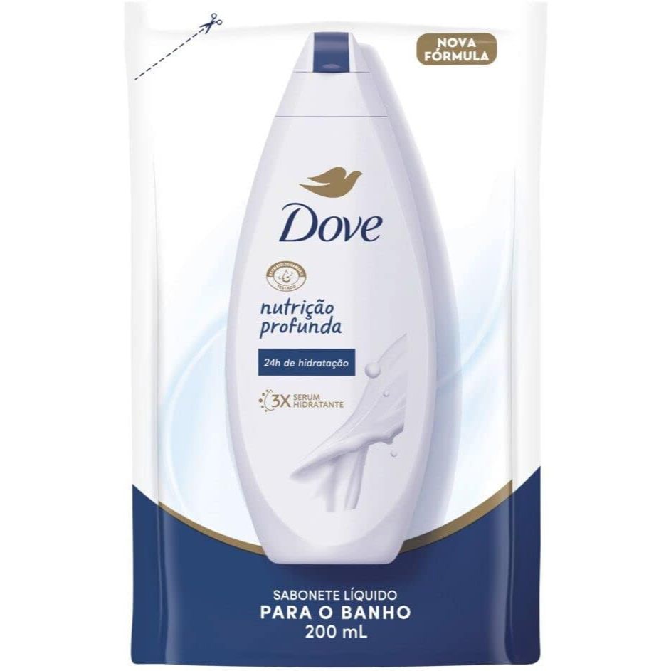 Refil Sabonete Líquido Dove Nutrição Profunda 200ml em Oferta na Shopee