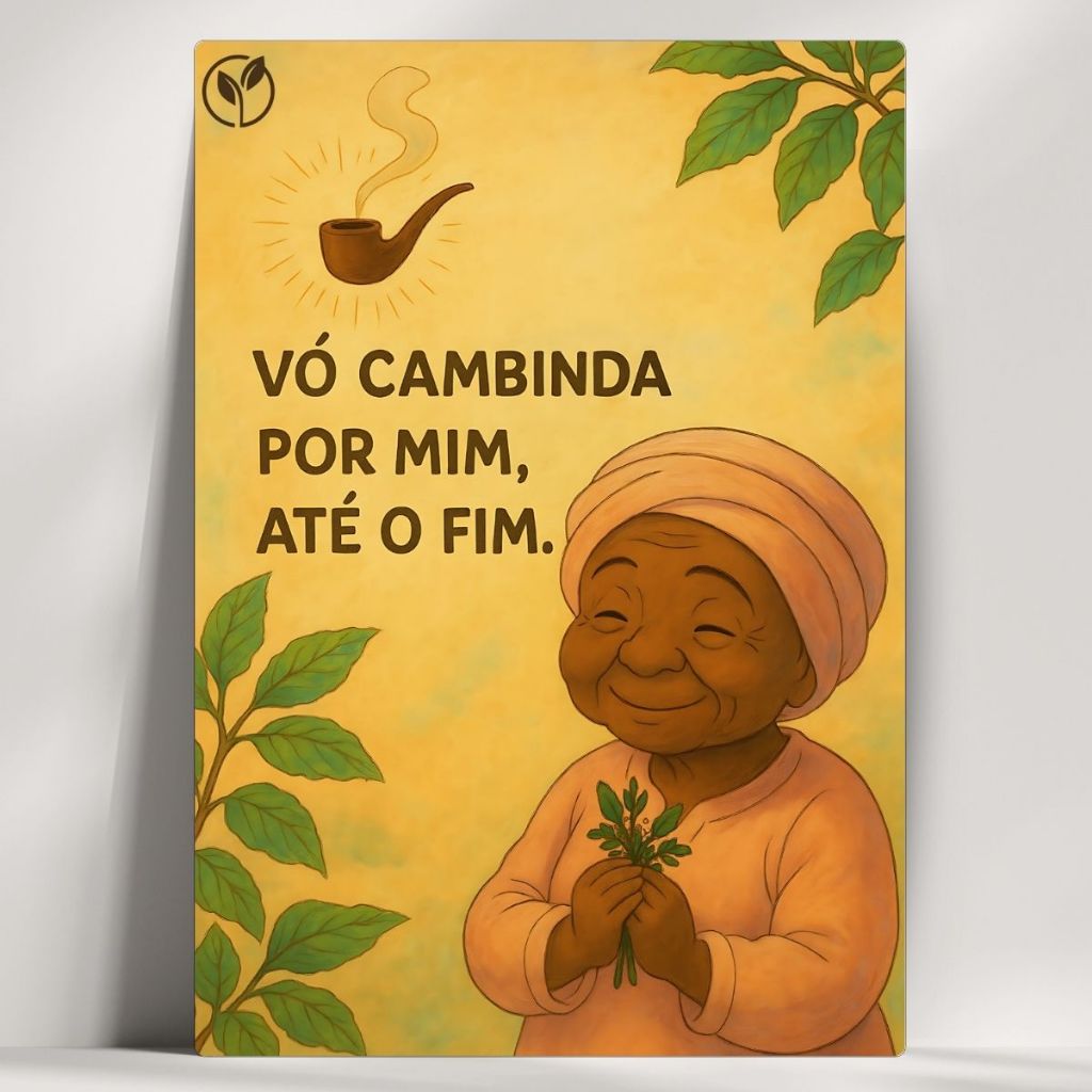 Quadro Decorativo Orixá - Vovó Cambinda! - Exú, Umbanda, Candomblé com mensagens!