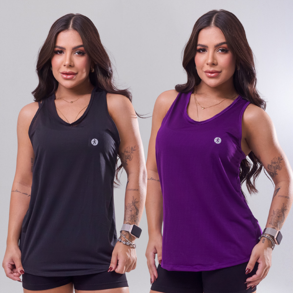 KIT 2 Regata Lisas Dry Costas Nadador Academia Esportivo Fitness Tapa BumBum