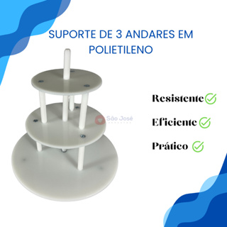 Kit Suporte Para Bolo Redondo De 3 Andares Tipo Banquinho em Oferta na Shopee