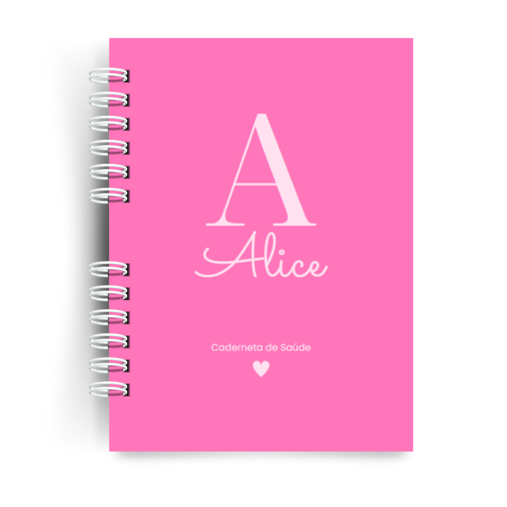 Caderneta de Saúde Vacinação Menina Menino Minimalista Personalizada com nome Capa Dura Versão Atualizada