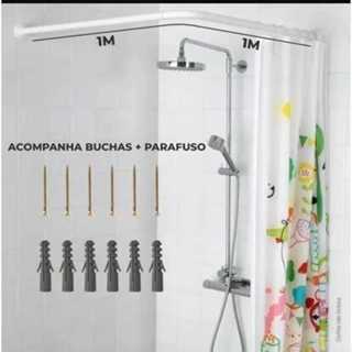 Suporte Box ALUMINIO  Banheiro  Varão Tubo Parede Curvo em Oferta na Shopee