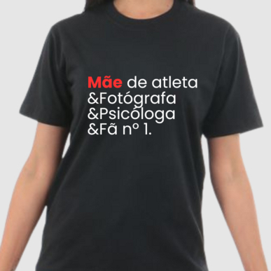 Baby look Mãe de Atleta camisa feminina estampada esporte, futebol, luta, mae e filho tecido 100% algodao alta qualidade