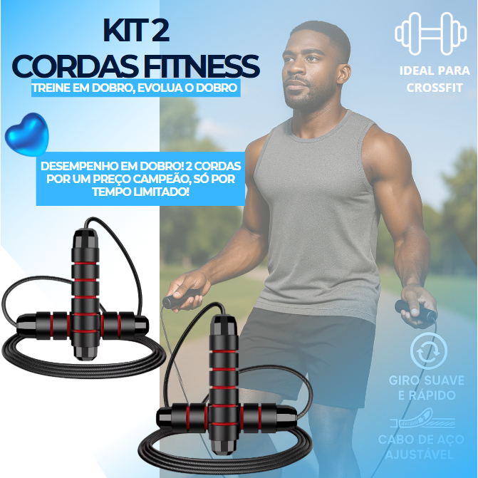 Corda de Pular Crossfit Profissional 3M Profissional Crossfit Treino Rolamento Ajustável