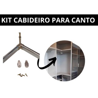 Kit Tubo Cabideiro REDONDO DE CANTO 90° Arara  Para Moveis e  Guarda Roupas ate 120cm em Oferta na Shopee