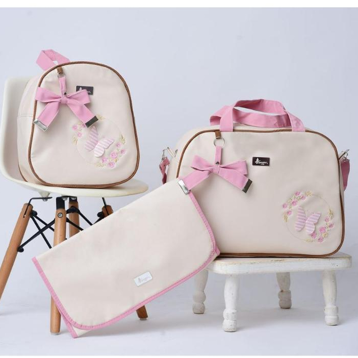 Kit bolsa maternidade mala de luxo três peças juda baby