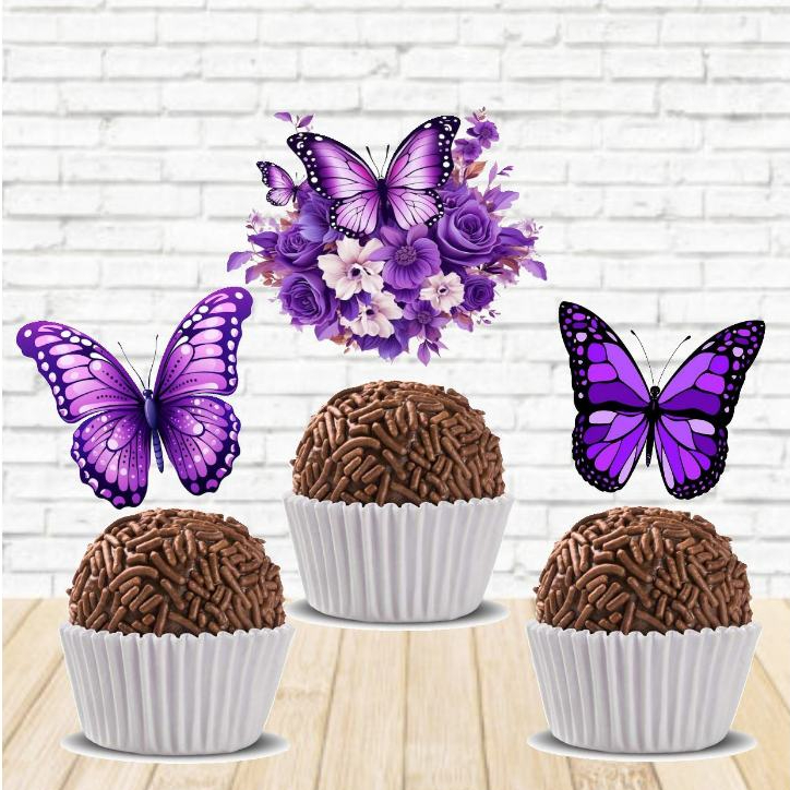 Tags topo para docinho Borboletas