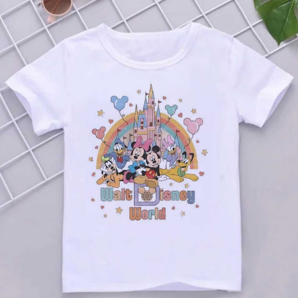 Camiseta Infantil Walt Disney World Baloons - Blusa divertida estampada disney world camisa personagem tshirt casual