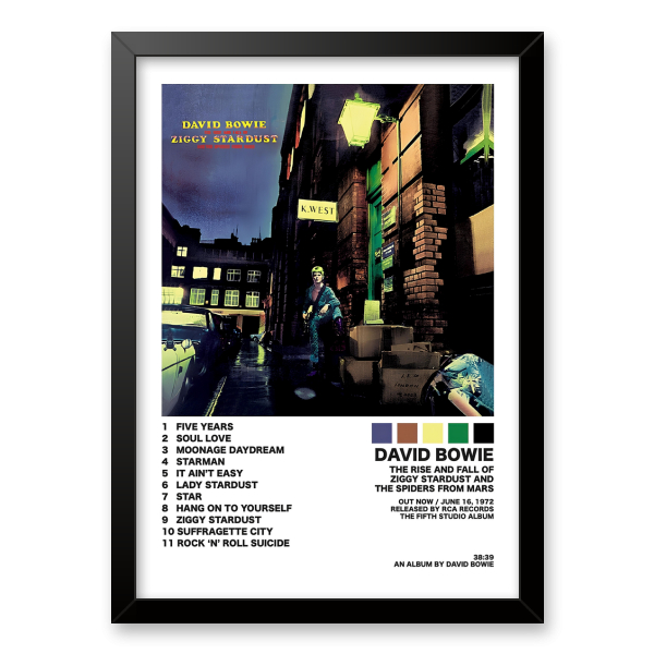 Quadro David Bowie The Rise And Fall Of Ziggy Stardust e The Spiders From Mars