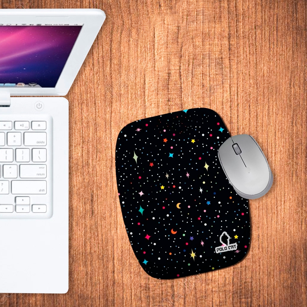 Mouse Pad Ergonomico Retangular Espaço Lua Estrelas Infinito