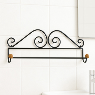 Porta Toalha Banheiro Preto Ferro Suporte Toalheiro Com Furo 54 cm em Oferta na Shopee