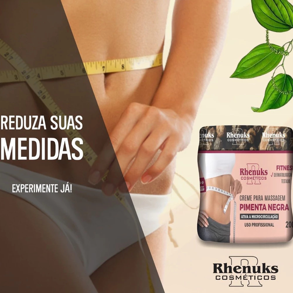 Gel Redutor De Medidas Estrias E Celulites Pimenta Negra 200ml Rhenuks