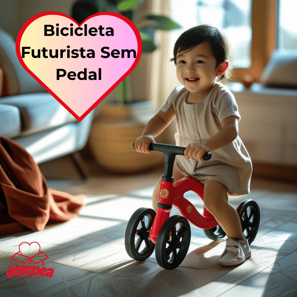 Bicicleta Infantil De Equilíbrio Futurista Sem Pedal 4 Rodas Menino Menina Suporta Até 25kg Andador