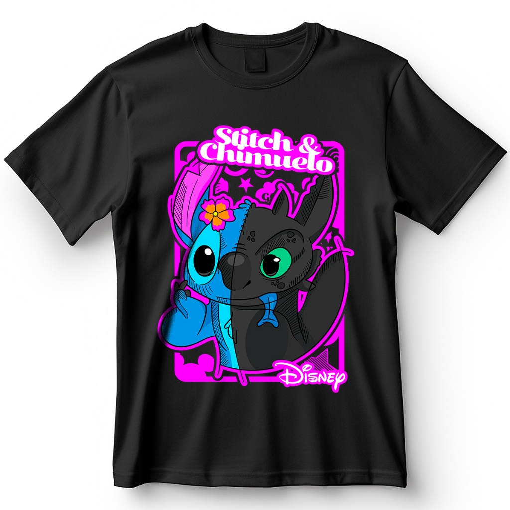 Camisa Lilo & Stitch Banguela Blusa Camiseta de Desenhos 100% Algodão
