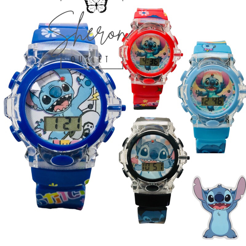 Relogio Infantil Menina Menino do Stich Toca música e Acende luz
