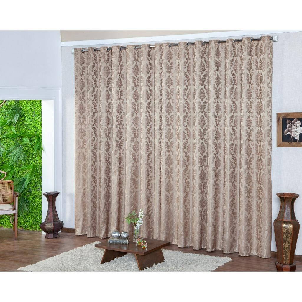 Cortina Jacquard 3,00 x 2,80 Para Sala e Quarto Várias Cores