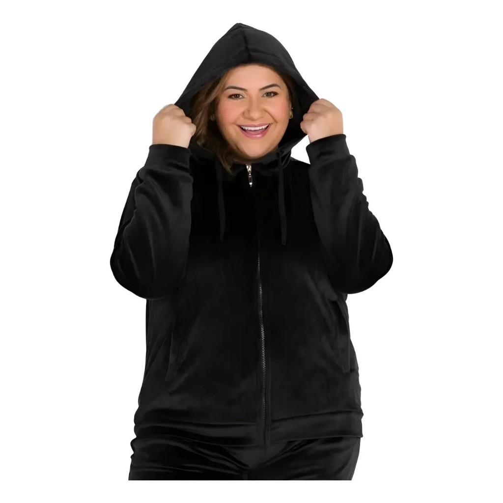 Jaqueta Feminina Plus Size com Capuz - Comprar com Melhor Preço em Jaquetas, Casacos e Coletes