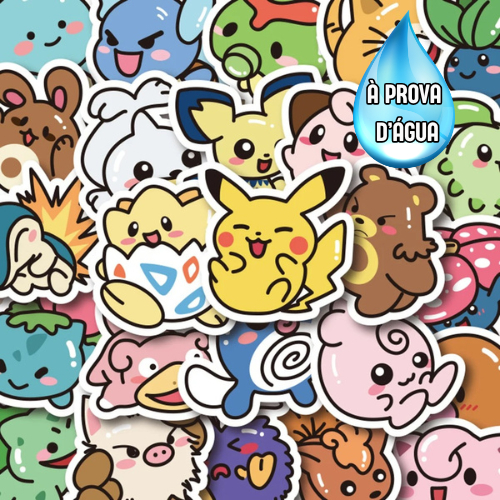 Adesivos pokemon impermeável  30/50 unidades sticker em Oferta na Shopee