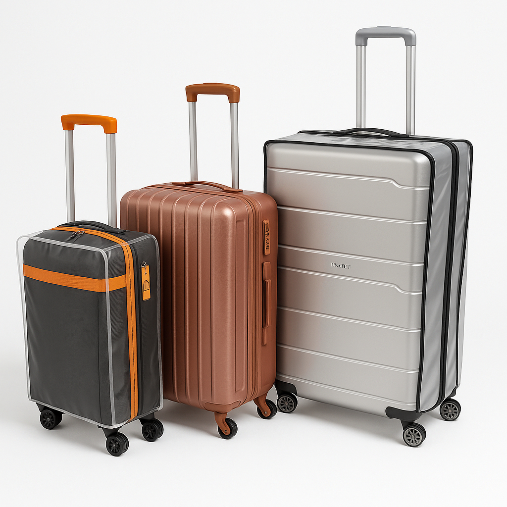 Capa Protetora Para Mala de Viagem PMG Plástico Grosso Transparente Protege Arranhões Impacto Risco