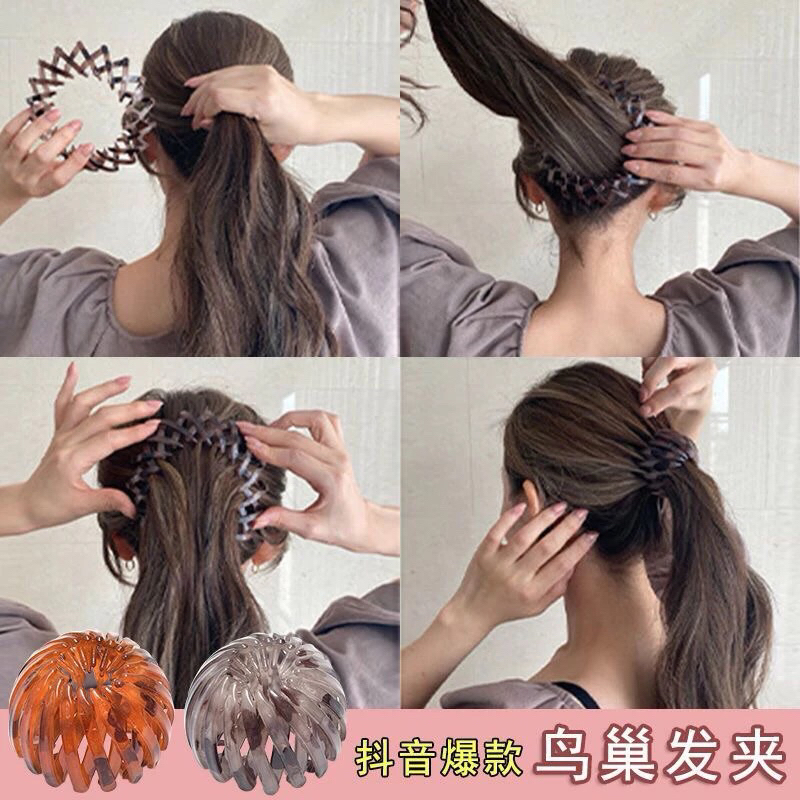Piranha Prendedor de Cabelo Coque Retrátil Penteado Estiloso