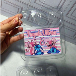 108 Rótulos adesivo para marmitinha STITCH E ANGEL / Marmitinha bolo e três docinhos em Oferta na Shopee
