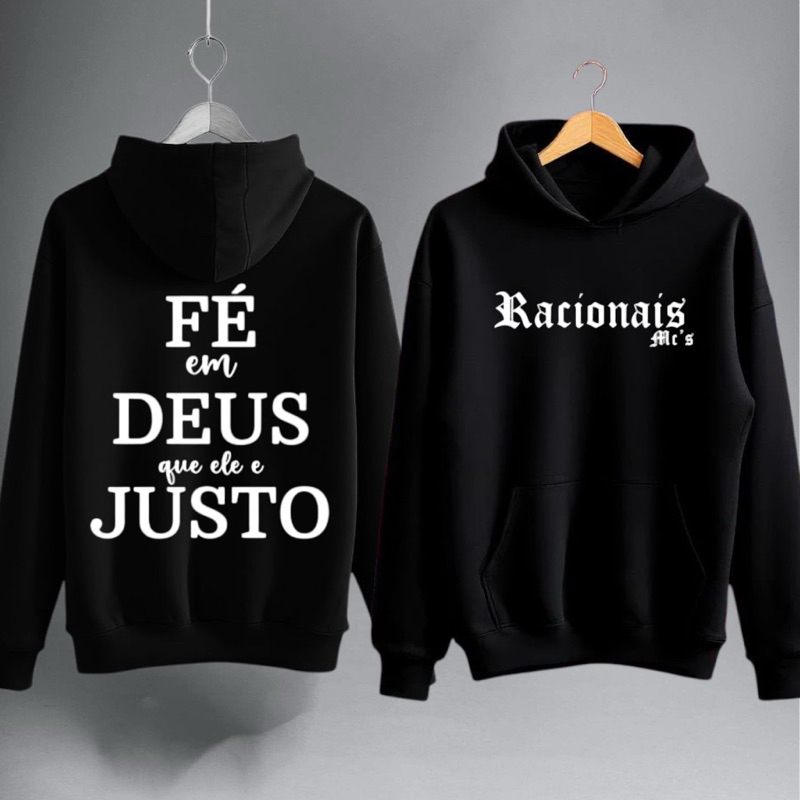 Blusa de Frio Racionais Moletom Masculino Adulto e Infantil Racionais Flanelado Agasalho Com Bolsos