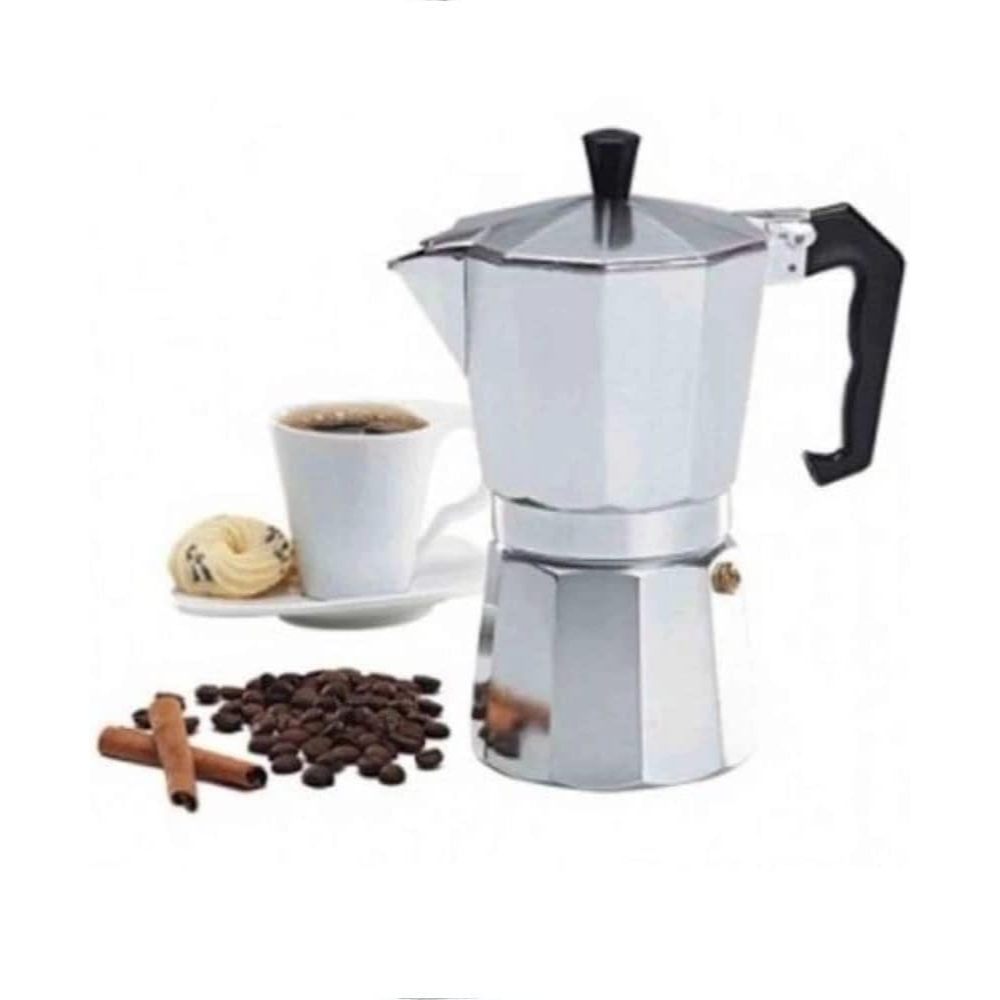 Cafeteira Italiana Alumínio 6 Xícaras Aço Decorada Top Cafeteira Rápida-CLINK