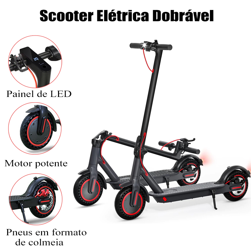 Patinete Elétrico Adulto Dobrável Turbo 550W - 40km/h, 40km Autonomia Portátil