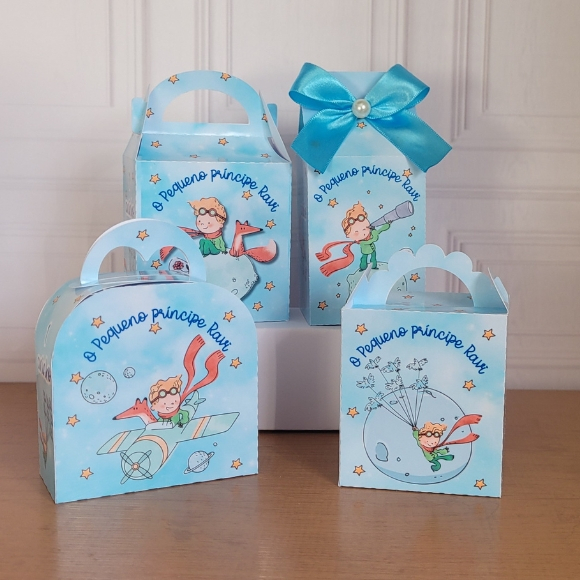 Caixinha Lembrança Pequeno Príncipe Personalizada | Nome e Idade | Aniversário Infantil Menino | Decoração Mesa