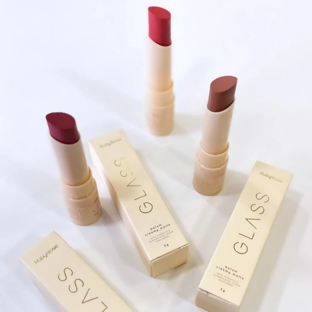 Batom Creamy Matte Glass by Ruby Rose Alta Cobertura HBF567