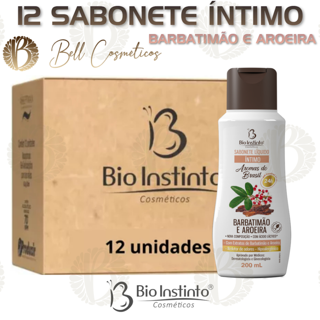 Sabonete Íntimo Aroeira, Barbatimão 200ml - 12 unidades