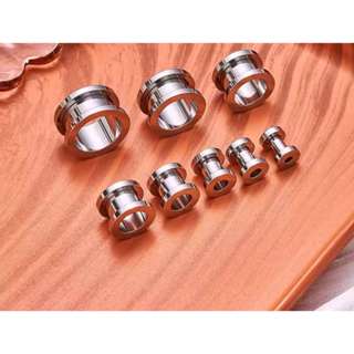 Alargador Aço Cirúrgico Prata  varios tamanho em Oferta na Shopee