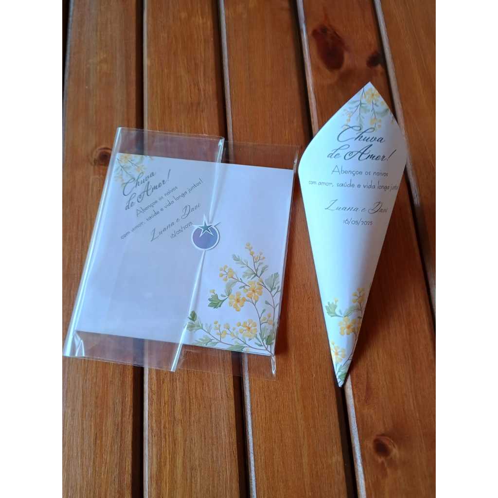 CONES PARA PÉTALAS PERSONALIZADOS PARA CASAMENTO em Oferta na Shopee