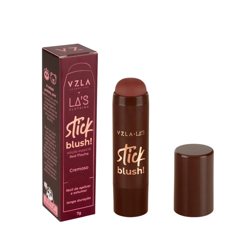 Vizzela + LAs Stick Blush RED MOCHA - Blush Cremoso em Bastão 7g LANÇAMENTO 100% Original