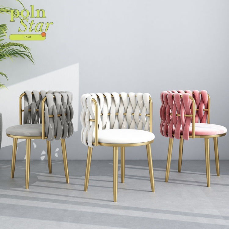 Cadeira de sala de jantar Cadeira de Penteadeira Encosto da Casa Quarto Moderno Cadeira de Jantar de Luxo Anel em Oferta na Shopee