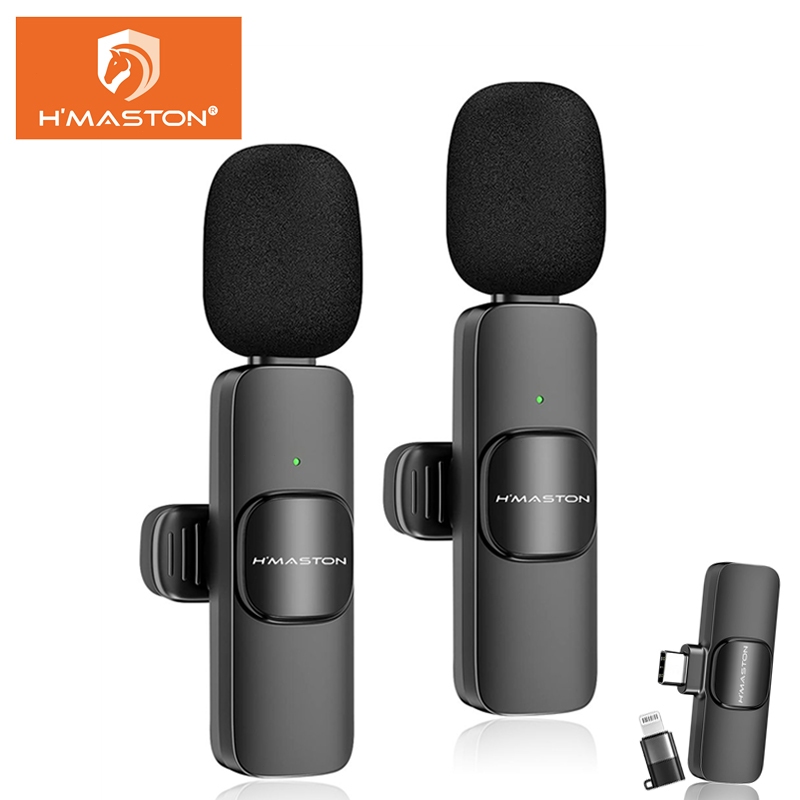 Electro Nest Microfone de Lapela Sem Fio Redução de Ruído Bateria Grande Tipo-C/IOS MK17