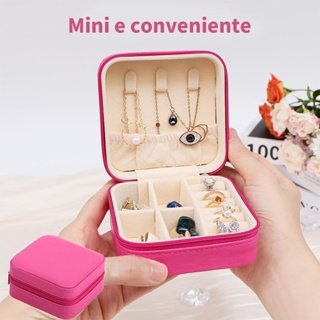Porta-Jóias Mini Estojo Porta Joia Brincos Anéis De Bolsa para Viagem Bijuterias Organizador Colar Armazenamento Caixa em Oferta na Shopee