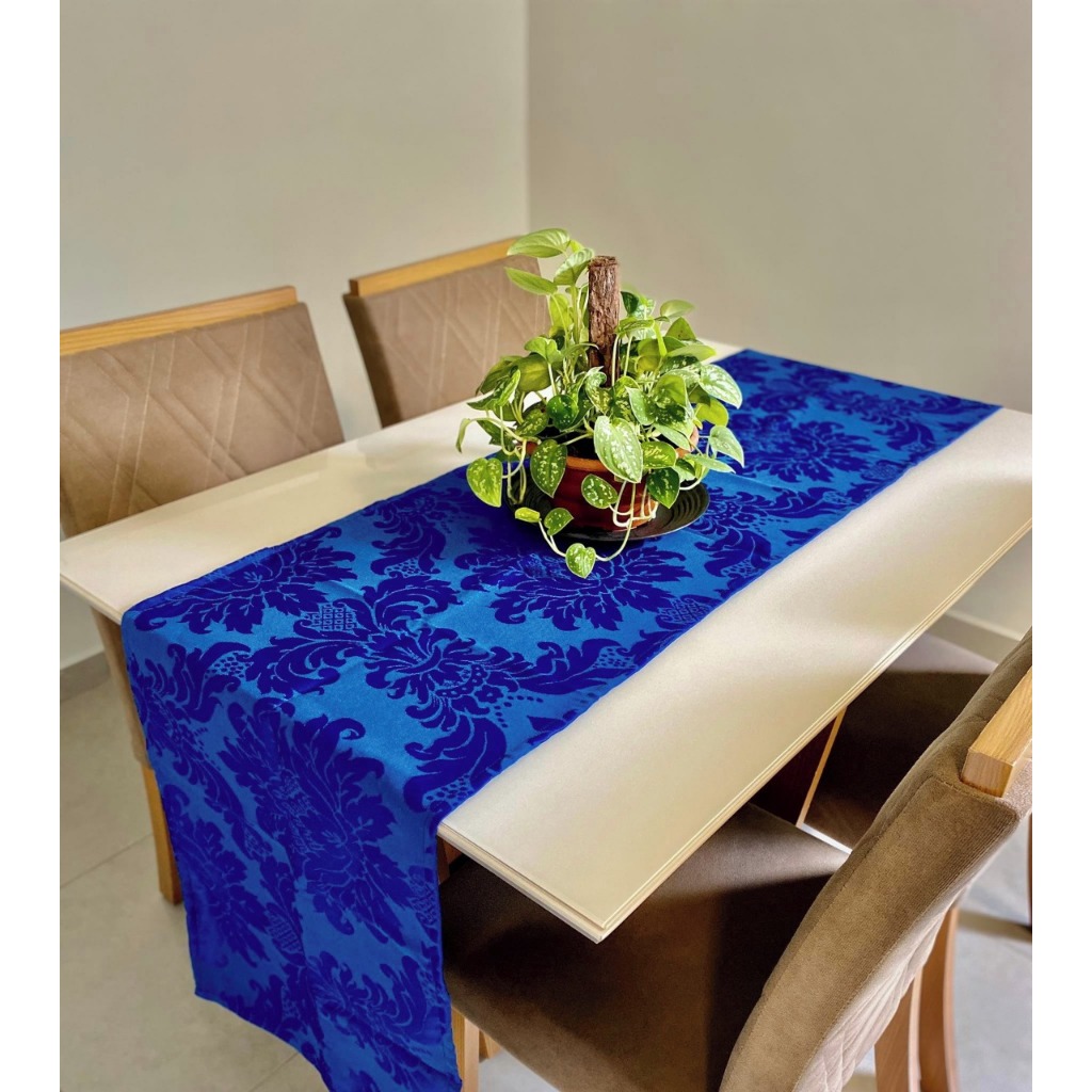 Caminho Trilho De Mesa Luxo 6 Lugares Jacquard Tecido Grosso 2,50m x 0,40m