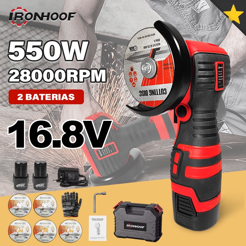 Esmerilhadeira Lixadeira 16.8V Esmerilhadeira Angular Profissional Brushless em Oferta na Shopee