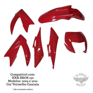 KIT CARENAGEM WESTER PLASTICA  NXR 150 BROS 2009-2010 VERMELHO CAUCAIA INJETADO em Oferta na Shopee