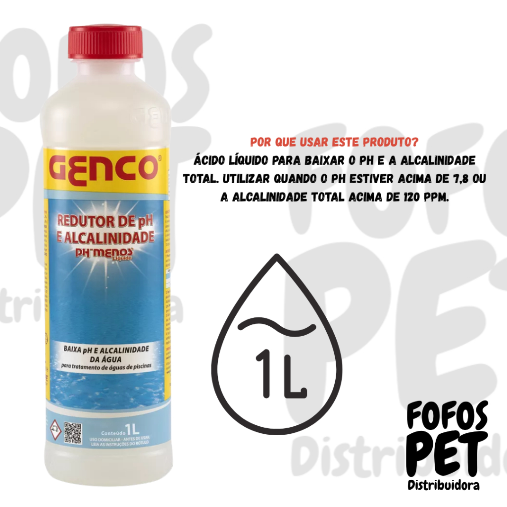PH MENOS LIQUIDO 1 LITRO GENCO PISCINA em Oferta na Shopee