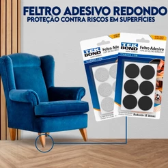 Protetor Feltro Adesivo Redondo Tamanhos Variados Pé Móveis Cadeiras Sofá Anti Risco