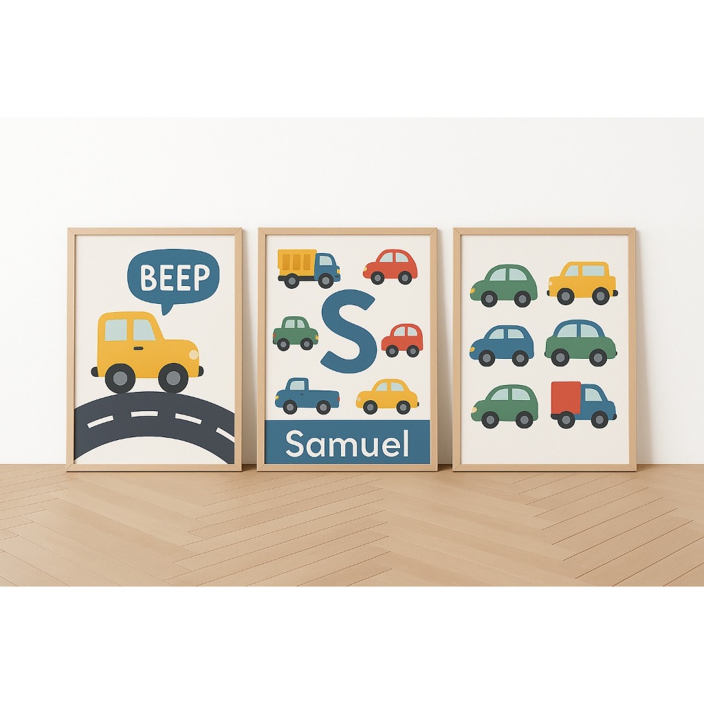 Quadros Decorativos Personalizado Carrinho Caminhão Caminhonete Nome  Criança Bebê Infantil Bebê