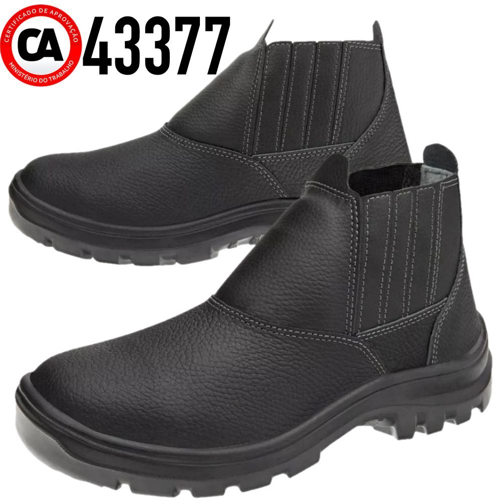 Bota Botina Segurança Bico Pvc Vulcaflex MARLUVAS Certificado de Segurança 10VB48-BP