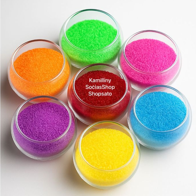 Kit 5 Pacotes De 950g, Areia De Aquário SORTIDAS Colorida Artesanato Decoração Enfeite Aquário Enfeite Enfeite