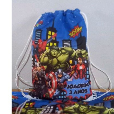 12 Mochilinhas mochilas saco personalizada  infantil lembrancinha de aniversário para doces