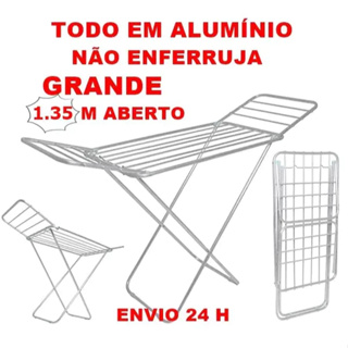 VARAL DE CHÃO ALUMÍNIO DOBRÁVEL PORTÁTIL COM E SEM ABAS em Oferta na Shopee